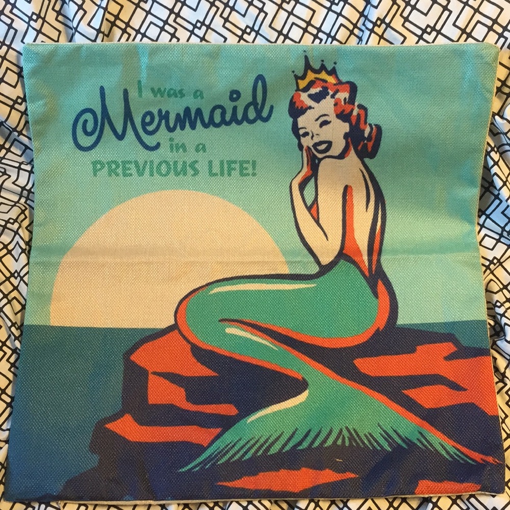 Retro Mermaid PILLOW COVER Kitschy